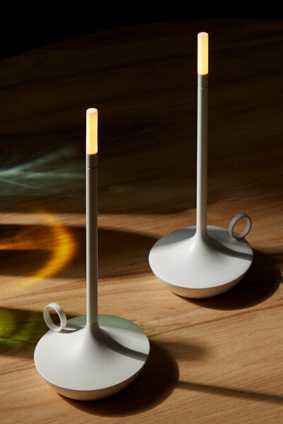 Éclairages portatifs, Lampe de table portable Wick, blanc, Blanc