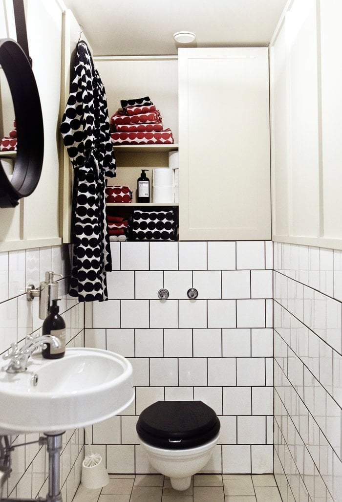 Kylpyhuone Marimekko Black Textile Cotton Black  white