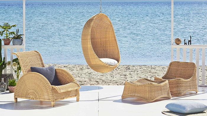 Ulkokalusteet Terassi Sika-Design Beige Plastic Natural Rattan Wood