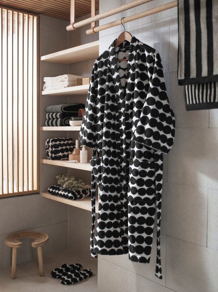 Kylpyhuone Marimekko Black  white Cotton