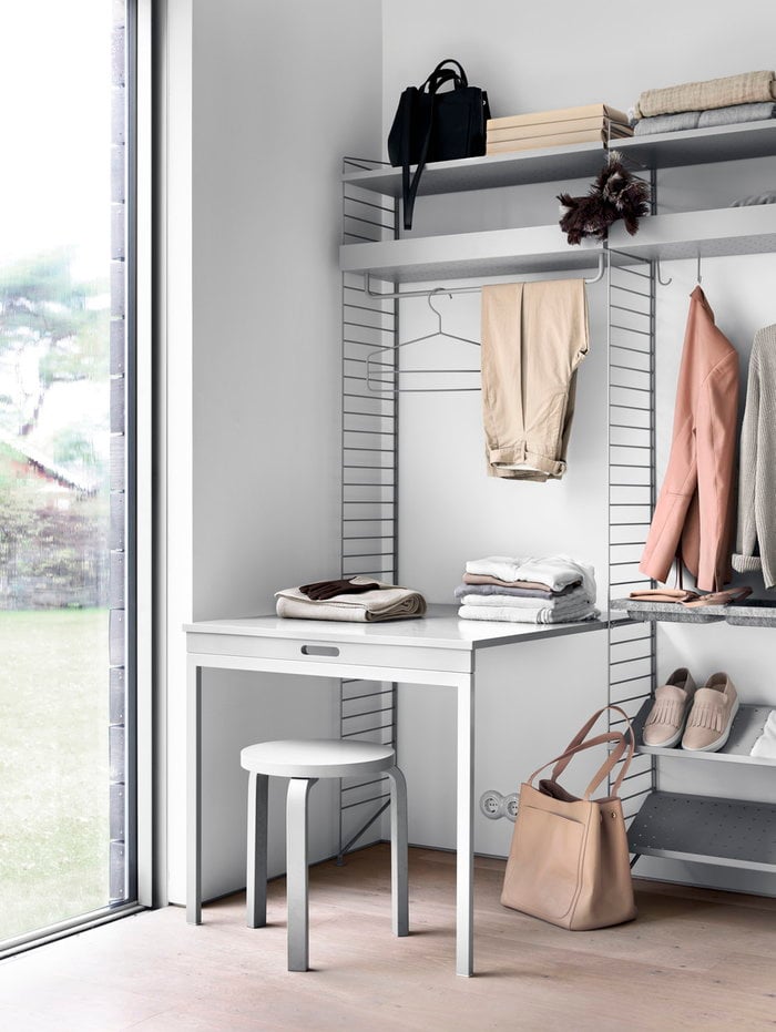 Säilytys Eteinen Artek Grigio String Furniture Metallo Tessuto