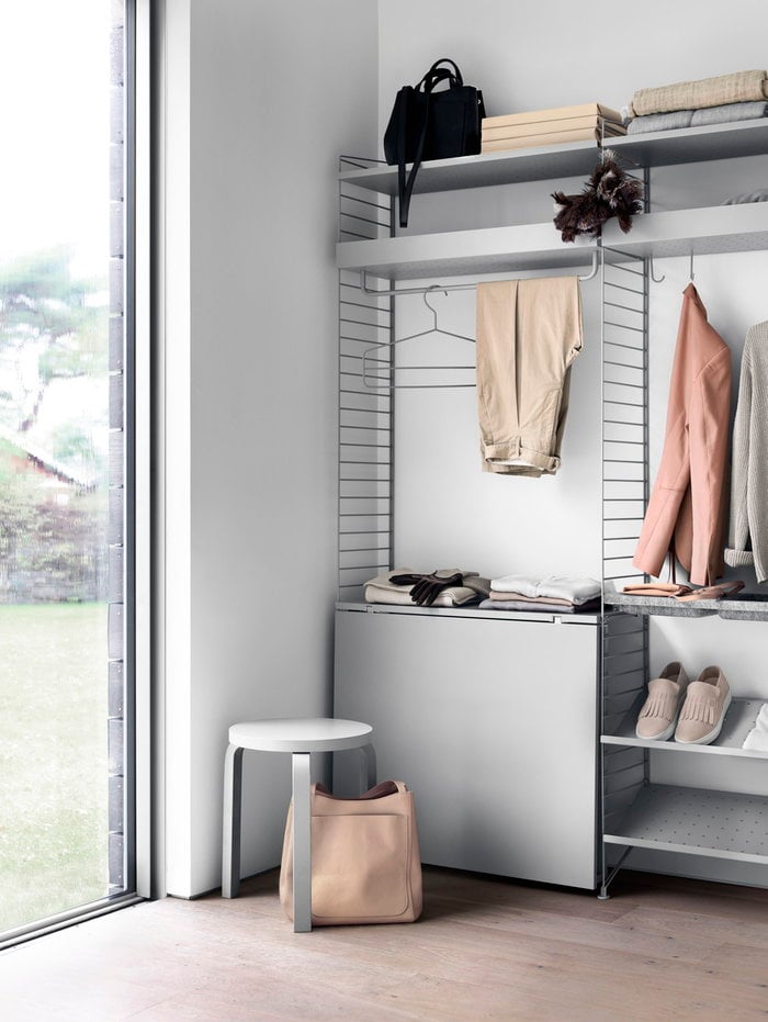 Säilytys Eteinen Artek Grigio String Furniture Metallo Tessuto