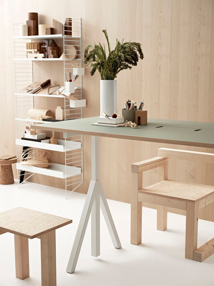 Työpisteet Säilytys Vitra Natural Wood String Furniture White Metal