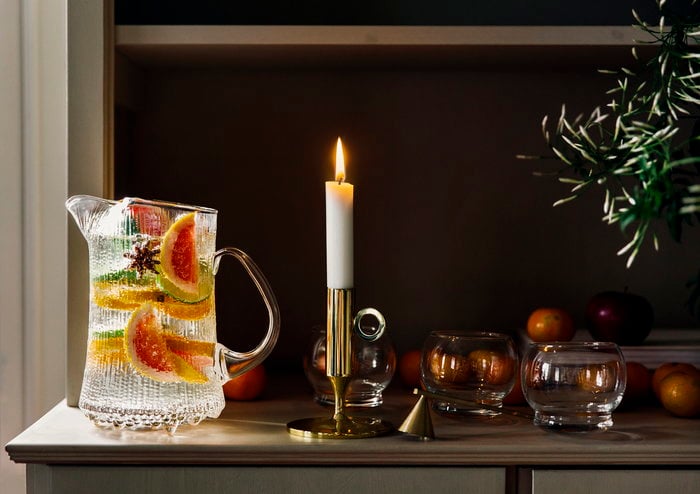 Kattaus Joulu Kynttilät ferm LIVING Gold Brass Iittala Transparent Glass Normann Copenhagen Skultuna