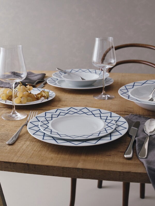 Alessi La Bella Tavola and My Beautiful China piatto da dessert, bianco - blu, immagine decorativa