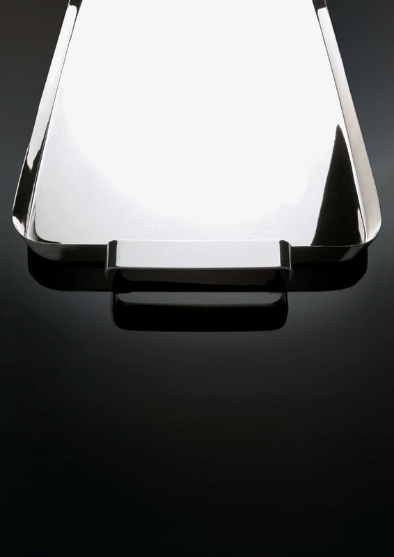 Alessi Tau tray with handles, stainless steel, decoration image