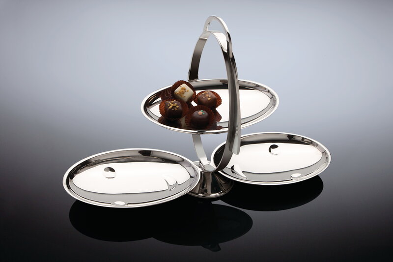 Alessi Anna Gong folding cake stand, stainless steel | Finnish