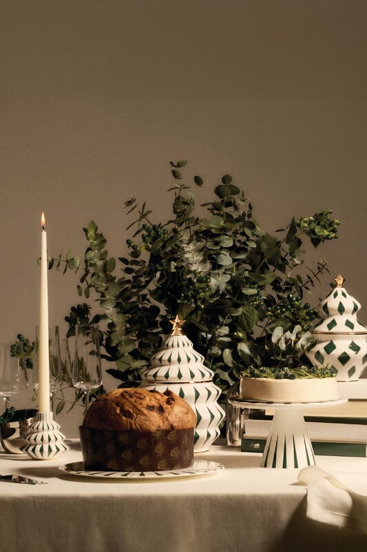 Alessi Delight keksipurkki, 19 x 28 cm, valkoinen - vihreä - kulta, näkymä 4