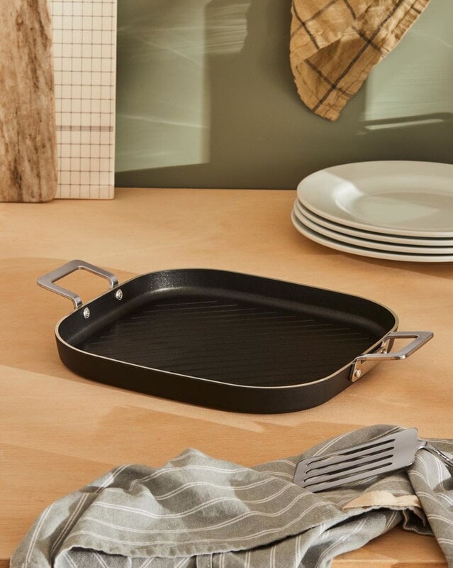 Alessi Pots&Pans grill pan, black, view 3