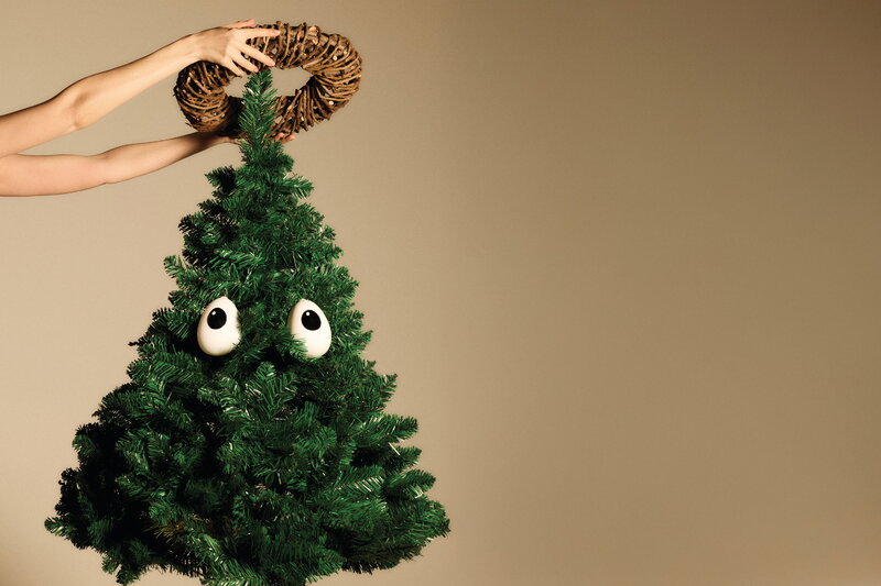 Alessi Holly Treebies ornaments, set of 2, white - black | Finnish