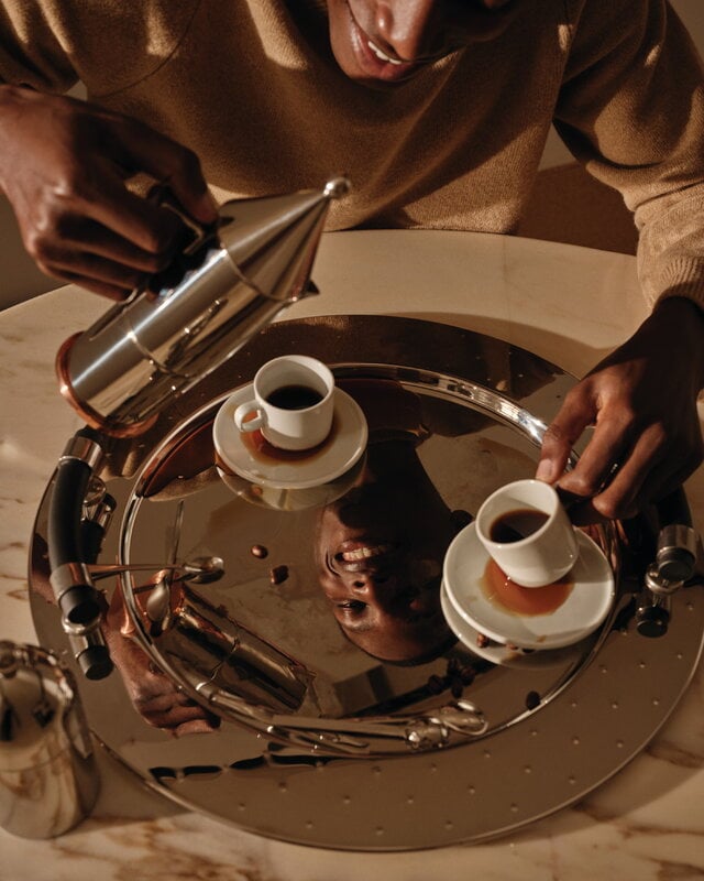 Alessi La Conica espresso coffee maker, 3 cups, steel, decoration image