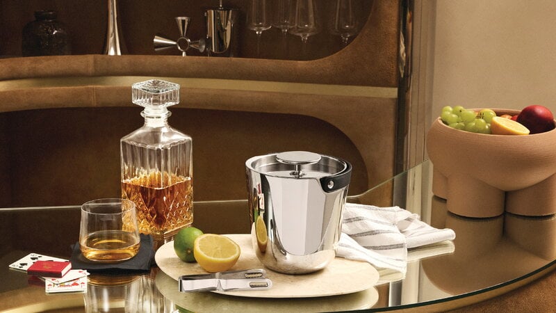 Alessi The Tending Box - cubitera y pinzas, acero inoxidable, imagen de decoración