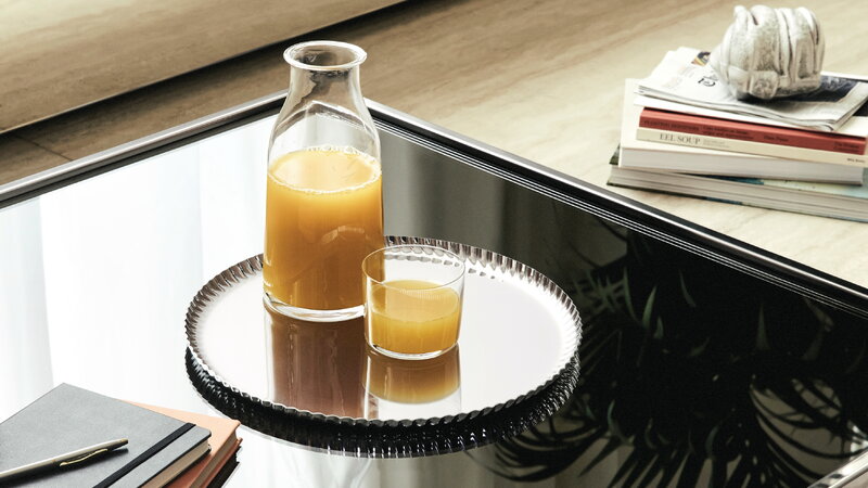 Alessi Pleats round tray, 31 cm, acier inoxydable, image décorative