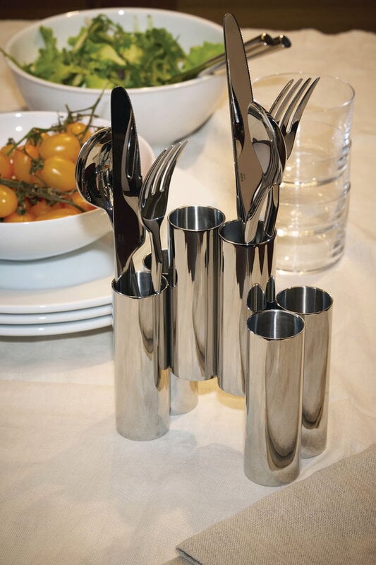Alessi Range Canale, support à couverts, acier inoxydable, image décorative