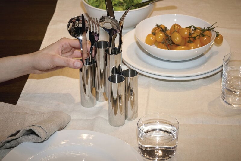 Alessi Range Canale, support à couverts, acier inoxydable, image décorative