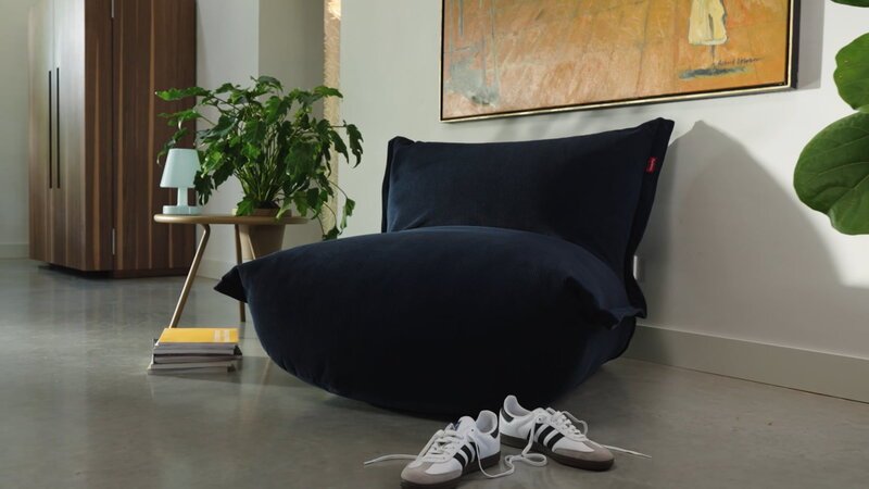 Fatboy The BonBaron Slim fauteuil lounge, corde recyclée bleu profond, image décorative
