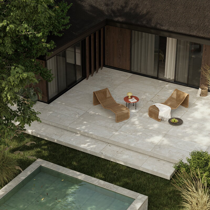 GUBI P3S Outdoor chaise longue, natural, decoration image