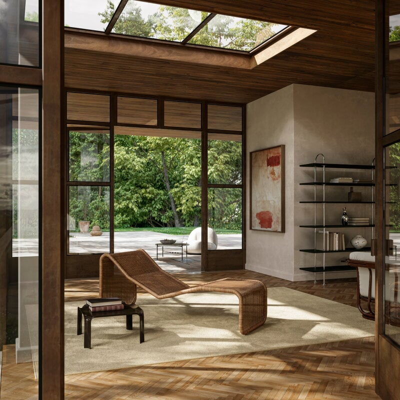 GUBI P3S chaise longue, rattan, decoration image