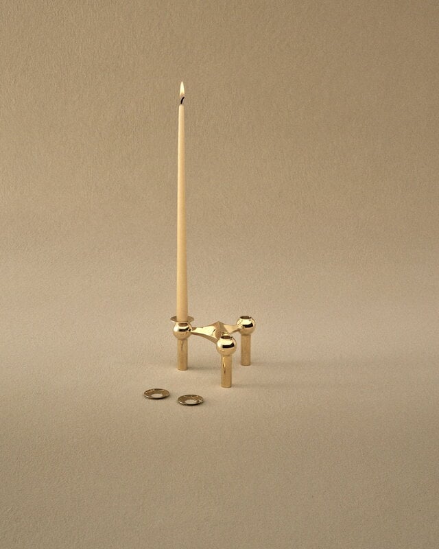 STOFF Copenhagen STOFF Nagel candle holder cuff, 3 pcs, brass, view 3
