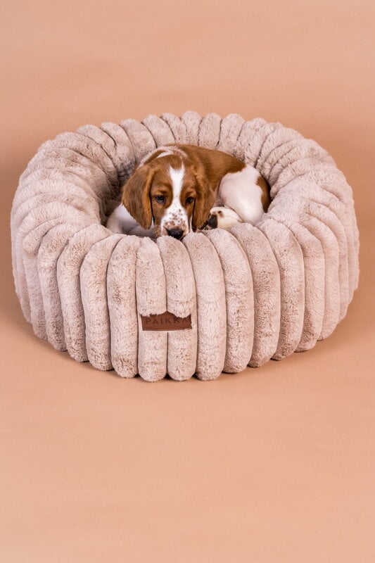PAIKKA Orthopedic Plush Bed Round dog bed, taupe, decoration image