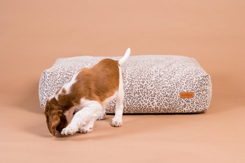 PAIKKA Bed Stone Leo dog bed, grey leopard, decoration image