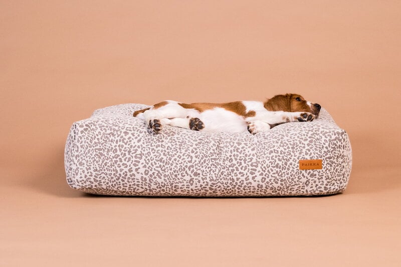 PAIKKA Bed Stone Leo dog bed, grey leopard, decoration image