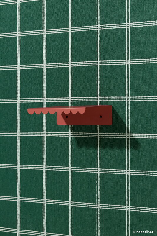 Nobodinoz Wall shelf, 20 cm, burnt red steel, view 2