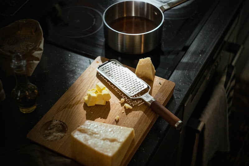 Vintage Swedish Cheese Grater, Hand Grinder Wooden Handle 