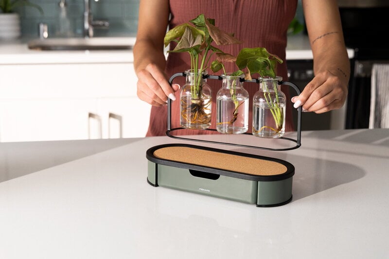 Fiskars Plant Care propagation station, green - black - clear, decoration image