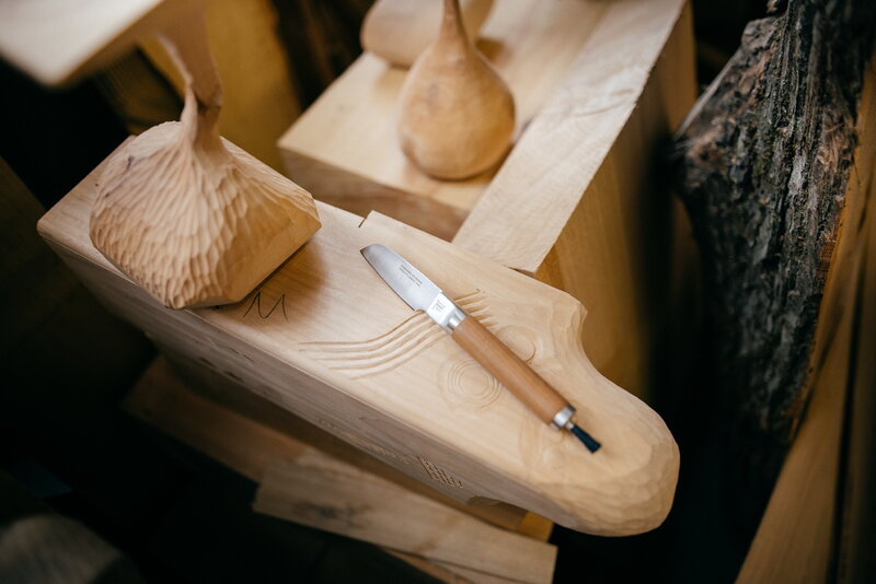 Fiskars LAB Fiskars LAB cuchillo para setas con cepillo, marrón, imagen de decoración
