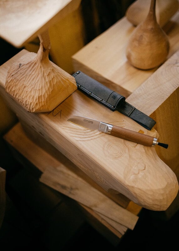 Fiskars LAB Fiskars LAB cuchillo para setas con cepillo, marrón, imagen de decoración