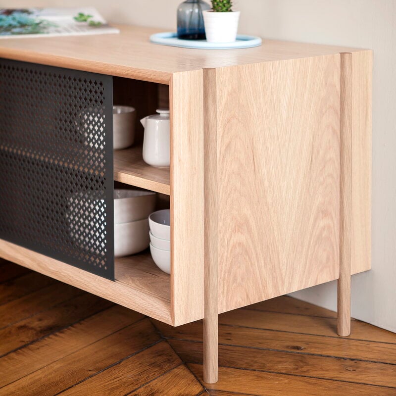 Hartô Credenza Gabin 122 cm, rovere - grigio ardesia, immagine decorativa