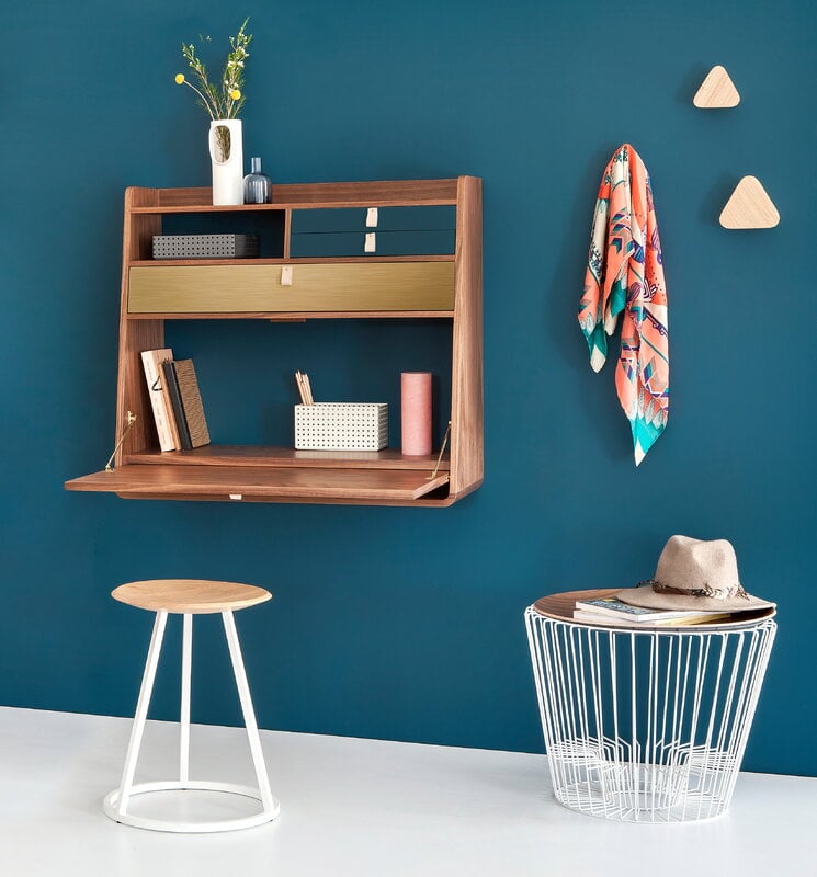 Hartô Gaston wall desk, 80 cm, oak - ash green - sage, decoration image