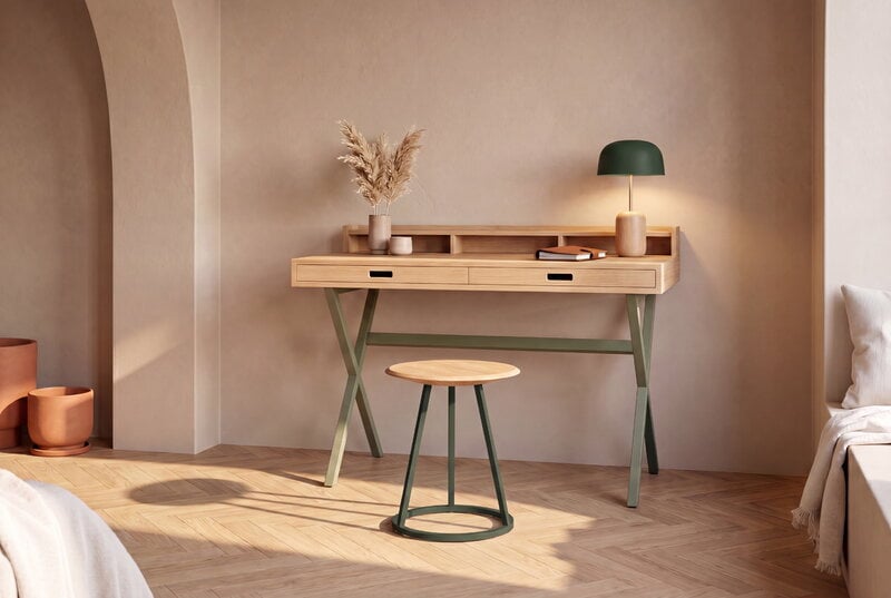Hartô Gustave stool, 45 cm, ash - ash green, view 2