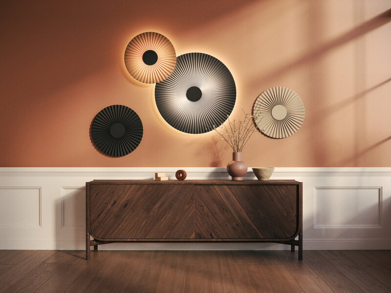 Hartô Carmen wall lamp, 2025 model, 50 cm, slate grey, decoration image
