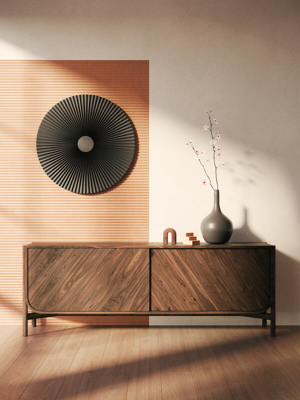 Hartô Carmen wall lamp, 2025 model, 90 cm, slate grey, decoration image
