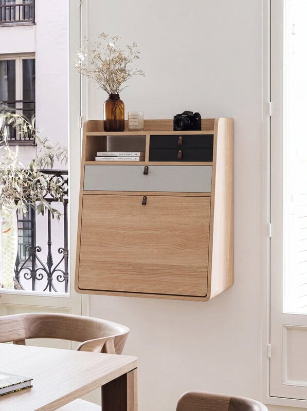 Hartô Gaston wall desk, 60 cm, oak - light grey - slate grey, vue 6