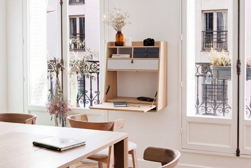 Hartô Gaston wall desk, 60 cm, oak - light grey - slate grey, vue 2
