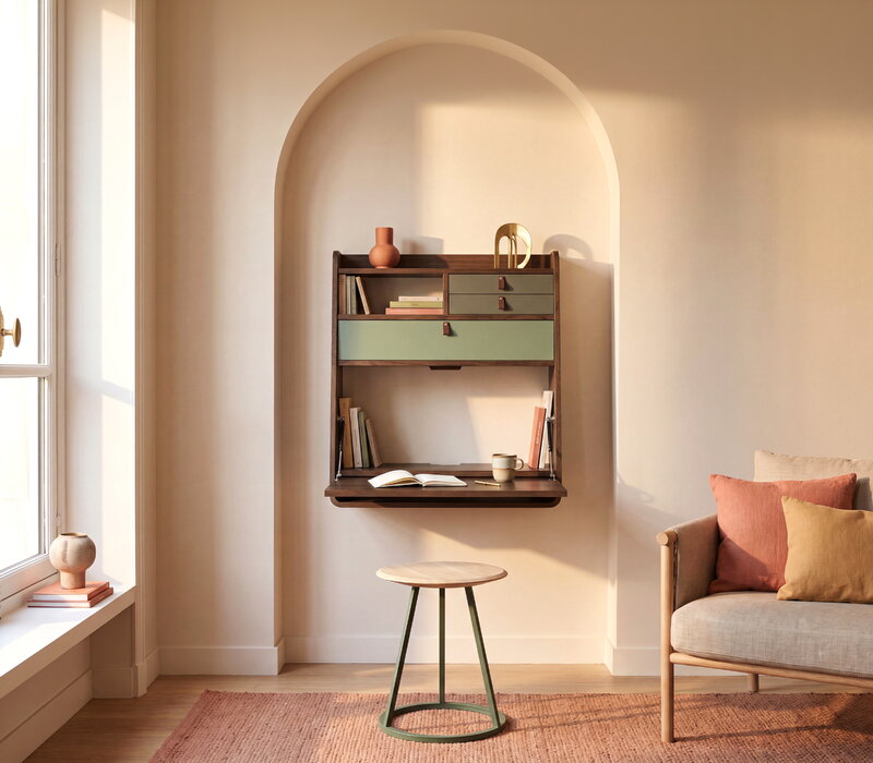 Hartô Gaston wall desk, 60 cm, stained oak - ash green - sage, view 2
