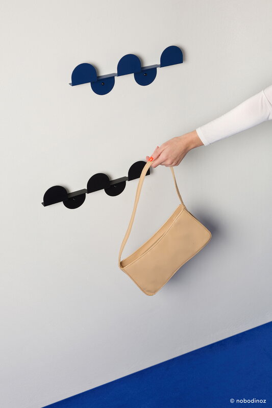 Nobodinoz Wall coat rack, 37 cm,  black steel, view 4
