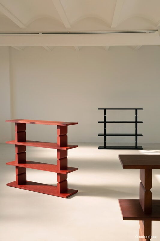 Nobodinoz Noon bookshelf, burnt red, view 2