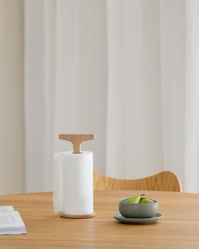 Ro Collection Toolie kitchen roll holder, oiled oak, decoration image