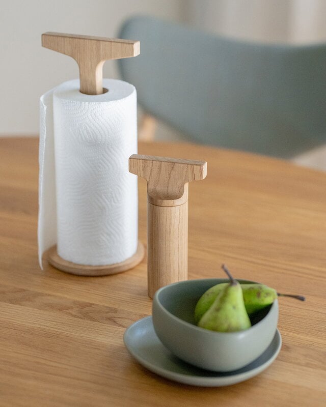 Ro Collection Toolie kitchen roll holder, oiled oak, decoration image