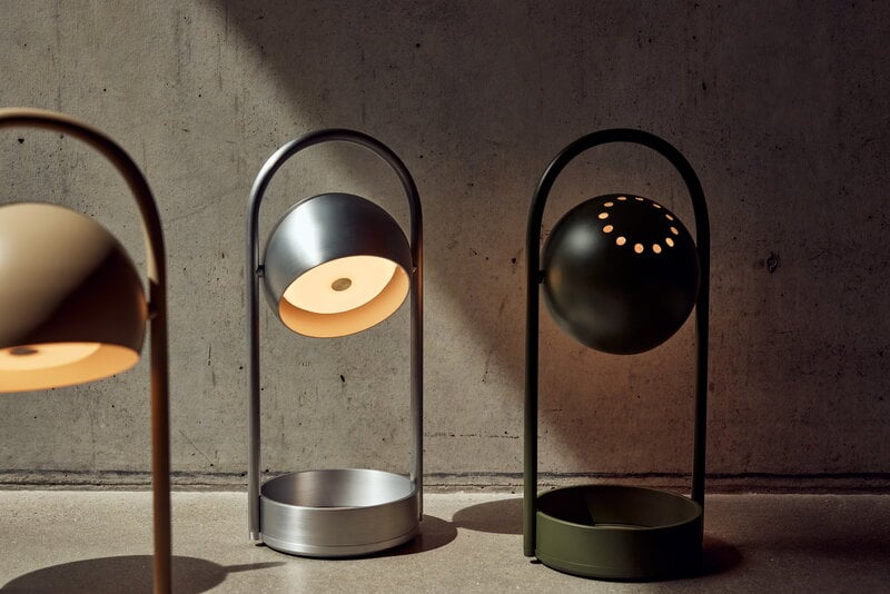 Frandsen Ball portable table lamp, sand grey, decoration image