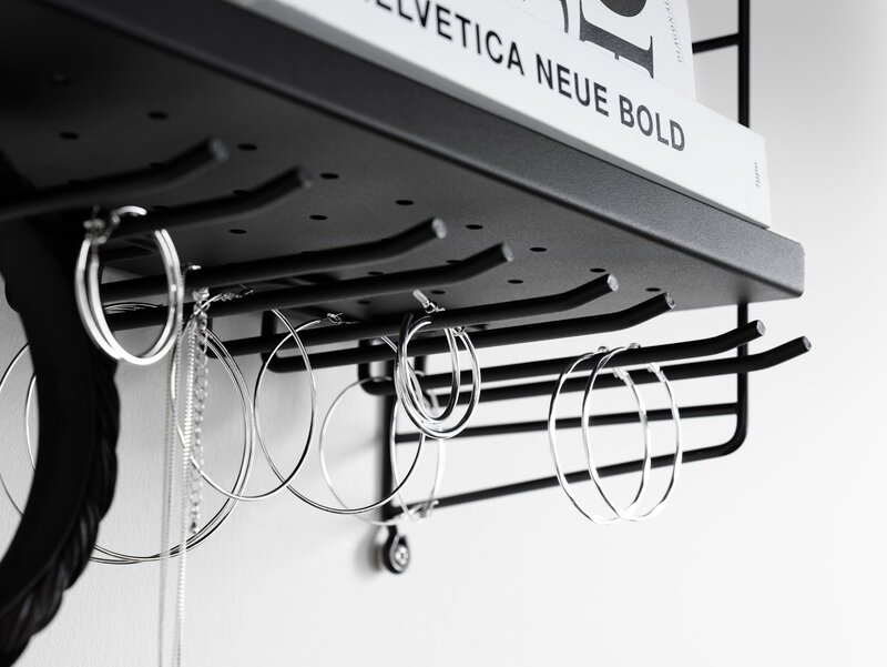 String Furniture String hanger rack 20 cm, 2-pack, black, decoration image