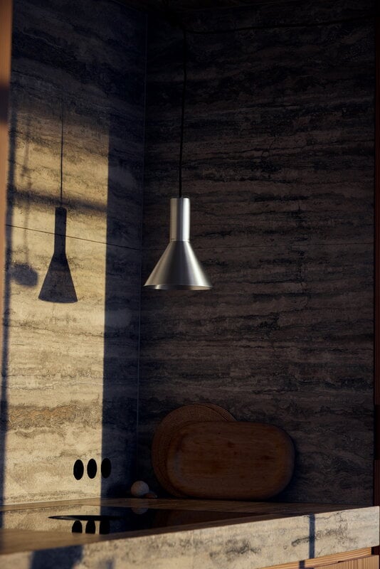 Frandsen Lyss pendant, brushed aluminium, decoration image