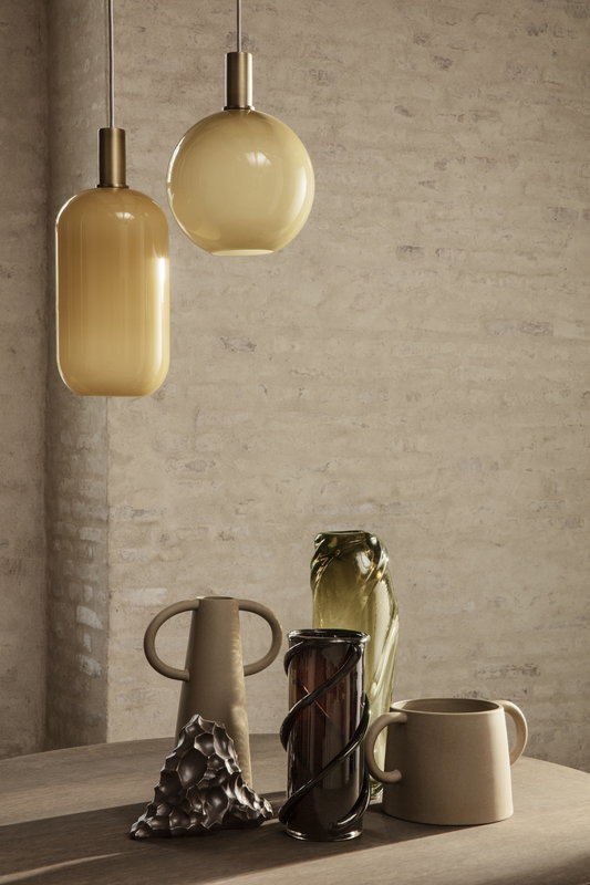 ferm LIVING Water Swirl vase, tall, moss green | Finnish Design Shop