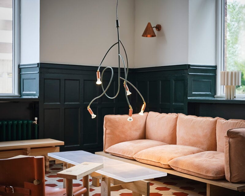 Örsjö Lampada a sospensione Ranka 7, verde oliva, immagine decorativa