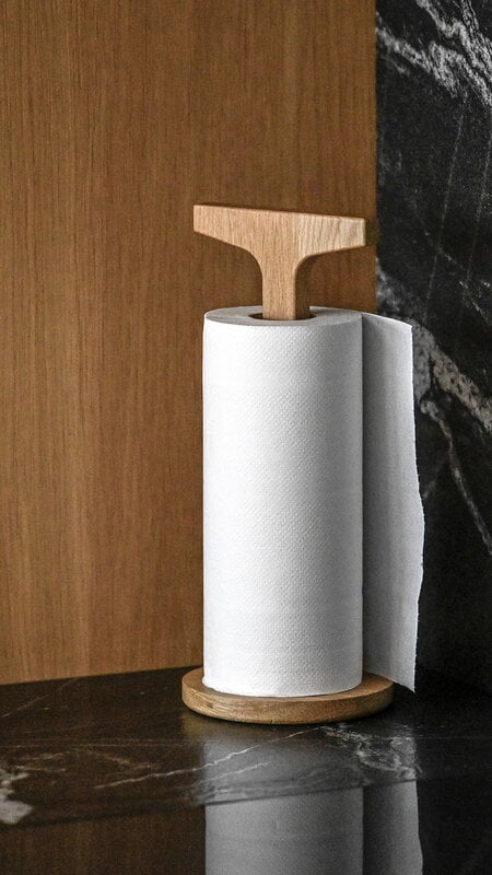 Ro Collection Toolie kitchen roll holder, oiled oak, decoration image