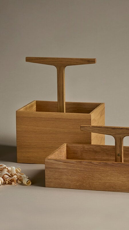 Ro Collection Toolbox container, high, oiled oak, decoration image
